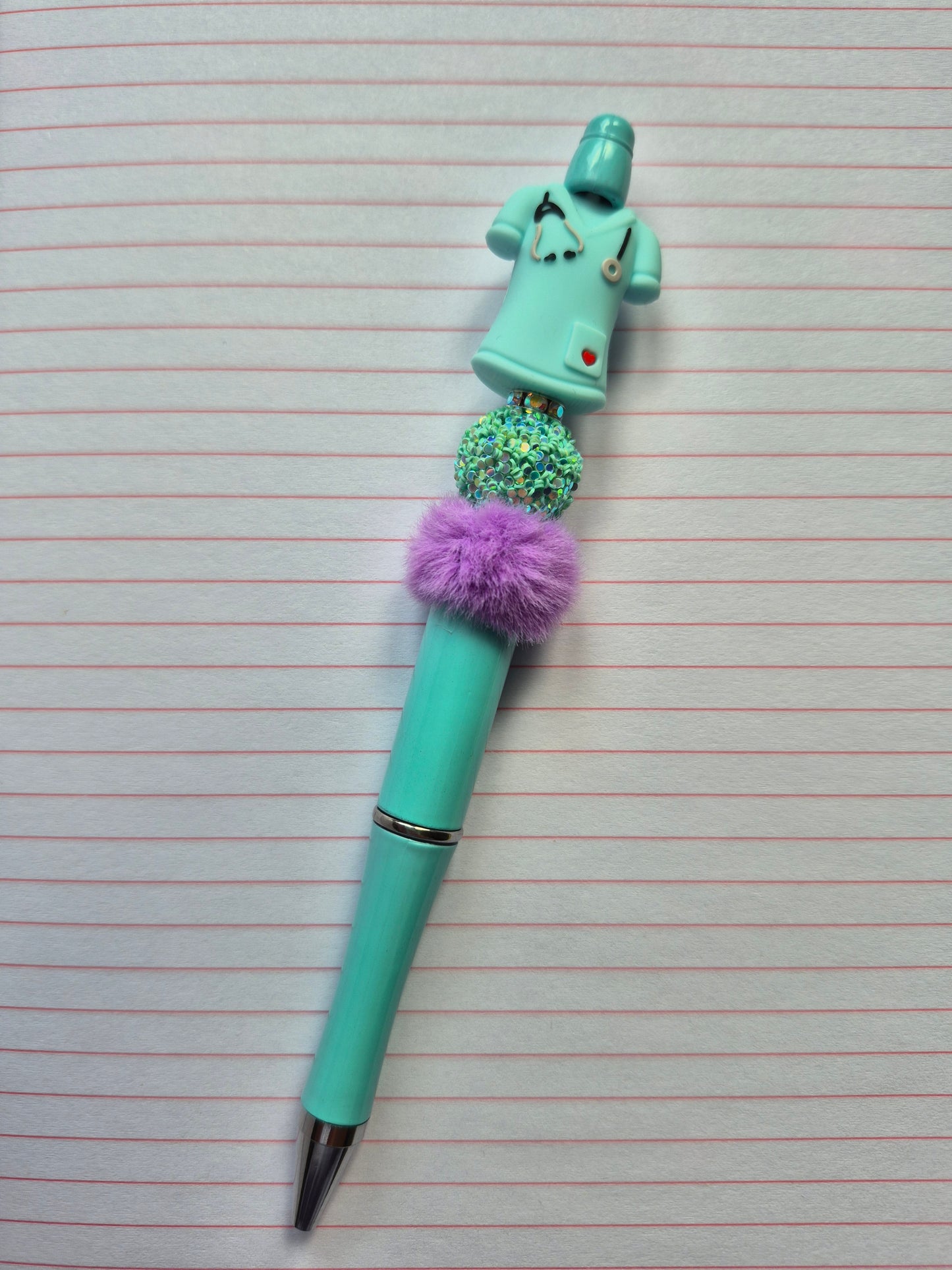 Beaded Pen with Silicone Topper