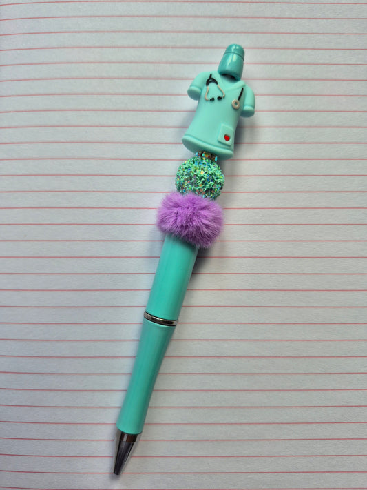 Beaded Pen with Silicone Topper