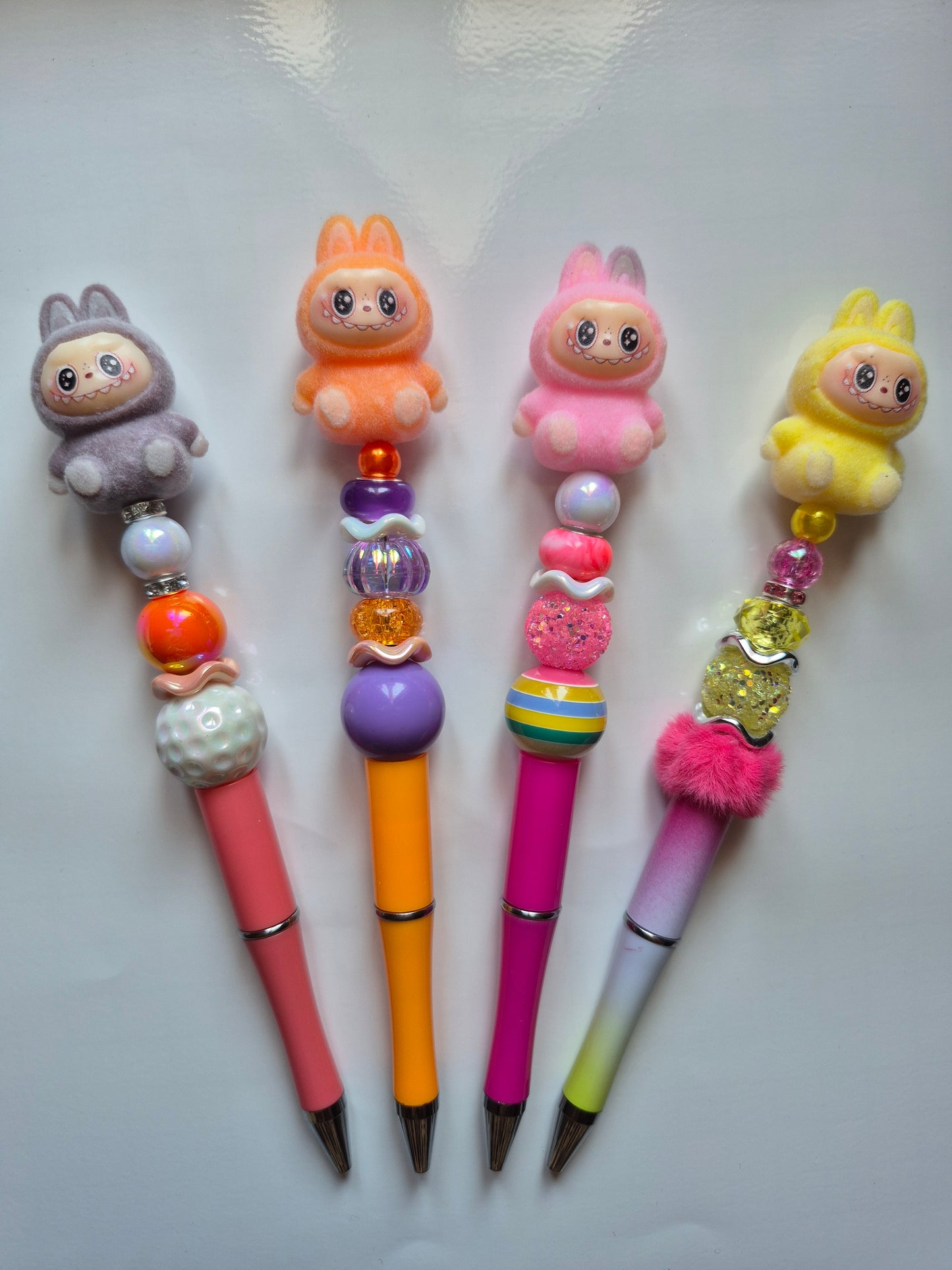 Beaded Pen with Fuzzy Character
