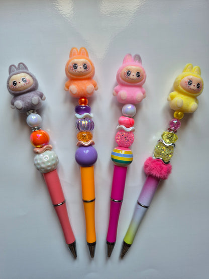 Beaded Pen with Fuzzy Character