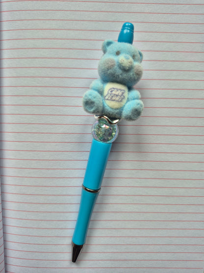 Beaded Pen with Fuzzy Character